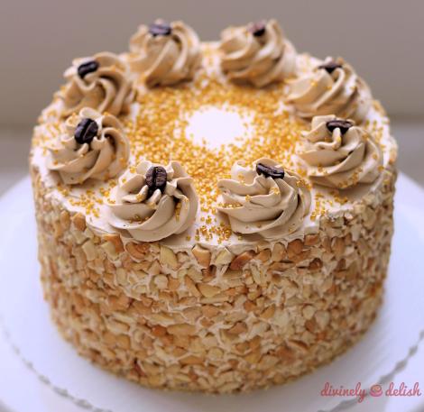 Almond Cashew Sans Rival with Kahlua Coffee Buttercream