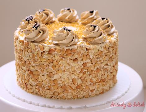 Almond Cashew Sans Rival with Kahlua Coffee Buttercream