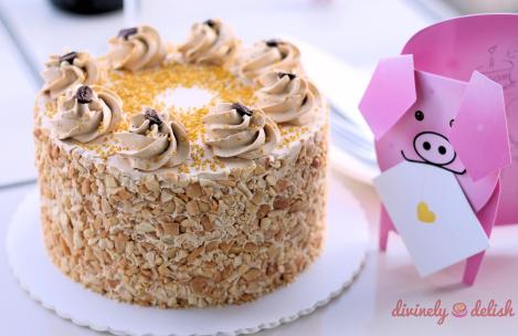 Almond Cashew Sans Rival with Kahlua Coffee Buttercream