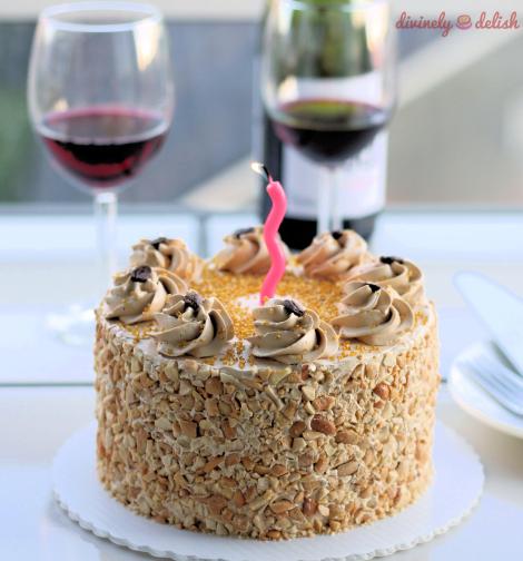 Almond Cashew Sans Rival with Kahlua Coffee Buttercream