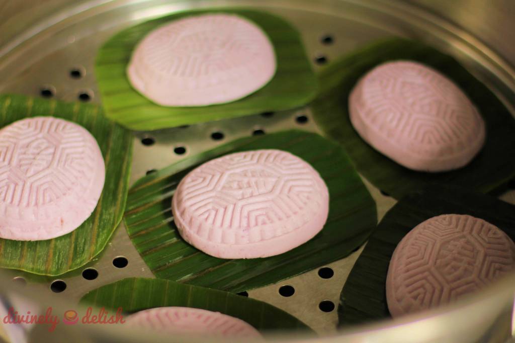 Purple Sweet Potato Angku Kuih ready for steaming