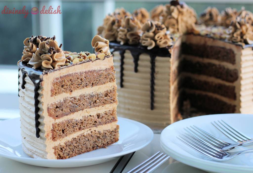 Coffee Walnut Birthday Cake with Kahlua Buttercream Coffee Walnut Birthday Cake with Kahlua Buttercream