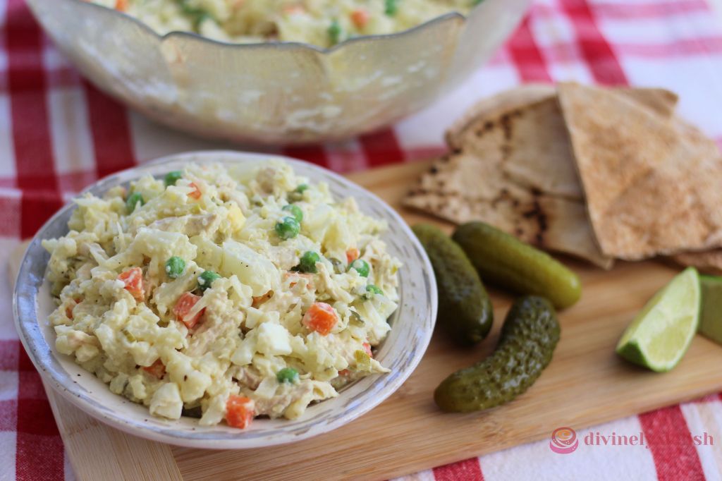Cauliflower Olivier Salad (Russian Salad)