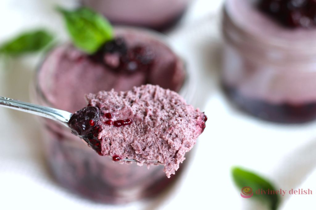 Blueberry Basil Mousse Jars Blueberry Basil Mousse Jars