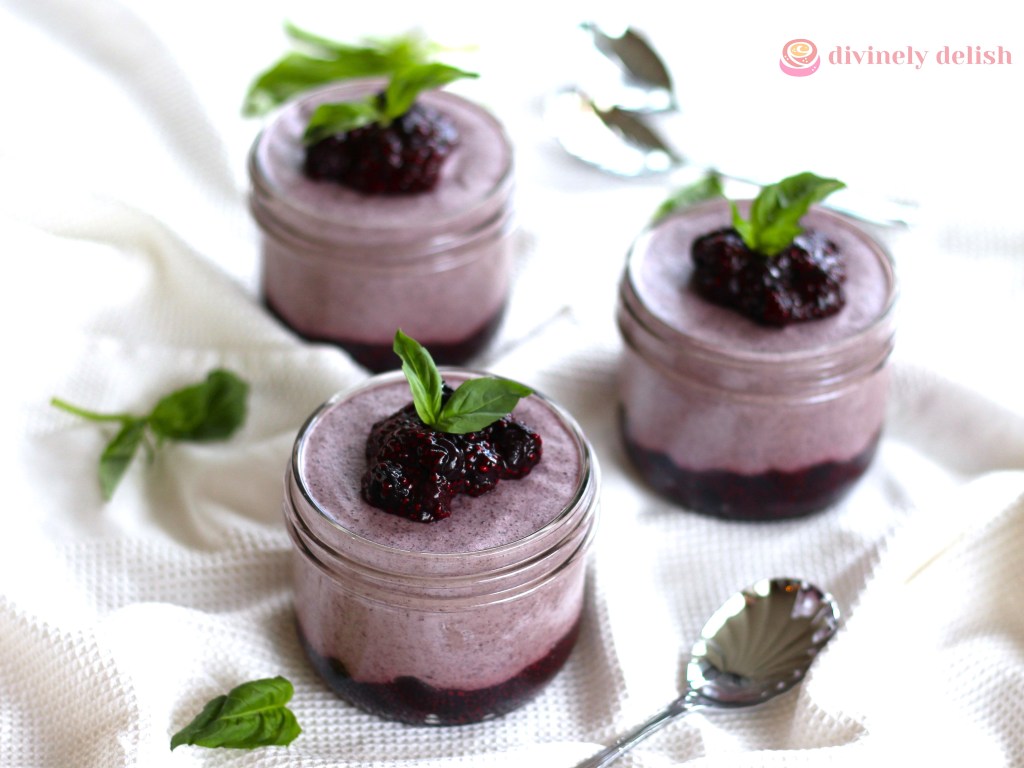 Blueberry Basil Mousse Jars Blueberry Basil Mousse Jars