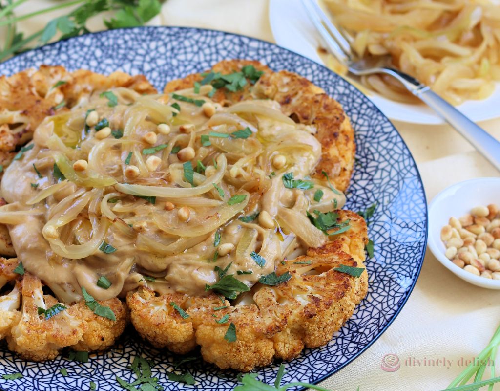 Roasted Cauliflower Steaks with Tahini Roasted Cauliflower Steaks with Tahini