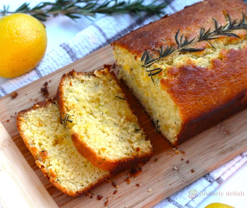 Lemon Rosemary Marzipan Cake