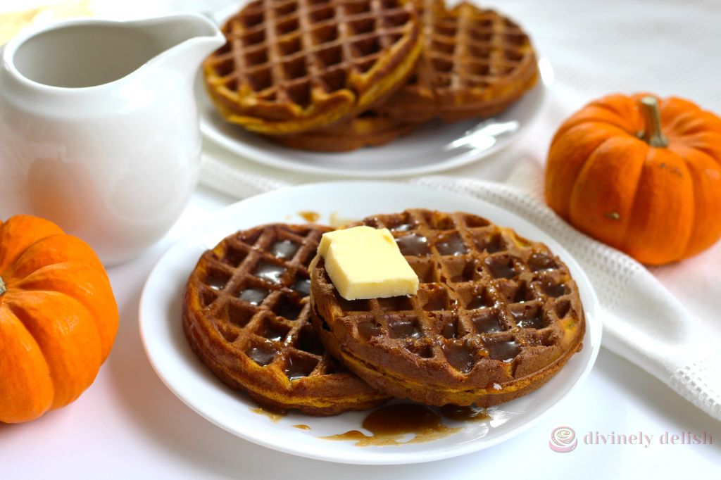 Pumpkin Mochi Waffles