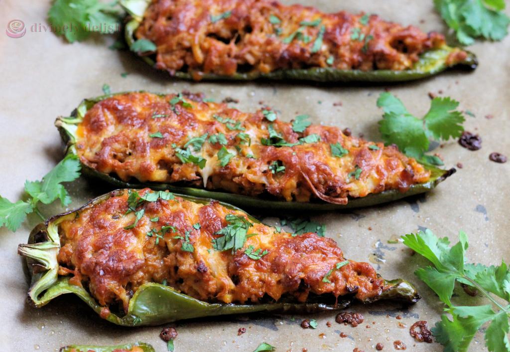 Cheesy stuffed Anaheim peppers